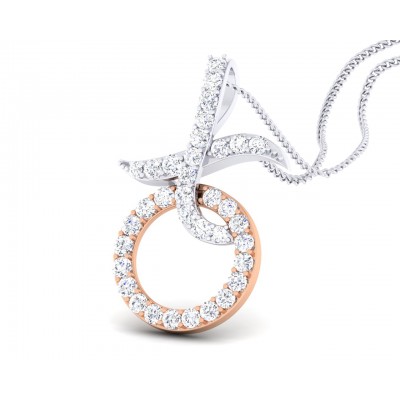 Lyn Diamond Pendant in two tone 18k gold 